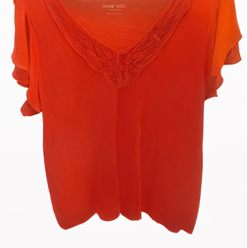 Torrid Super Soft Slub Jersey Top in a bold, vibrant orange/red.
Torrid Size 1 - Picture 3 of 5